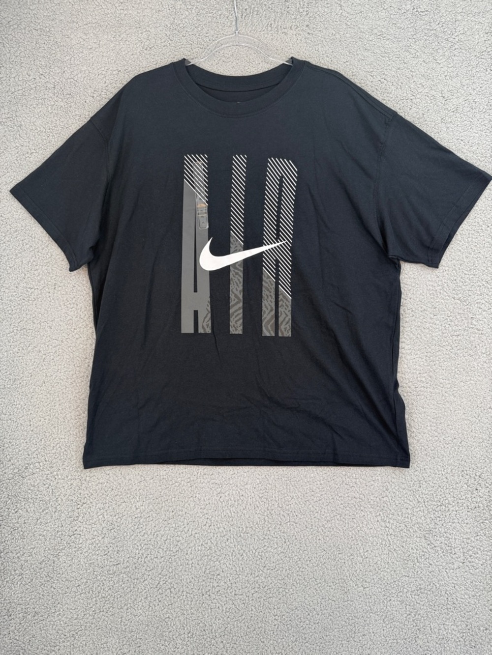 Nike Air Mens XL short sleeve black t-shirt Graphic Swoosh logo loose fit sports